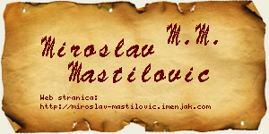 Miroslav Mastilović vizit kartica